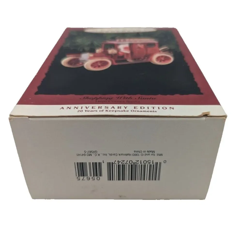 1993 Hallmark Keepsake Ornament Shopping With Santa Here Comes Santa Anniversary